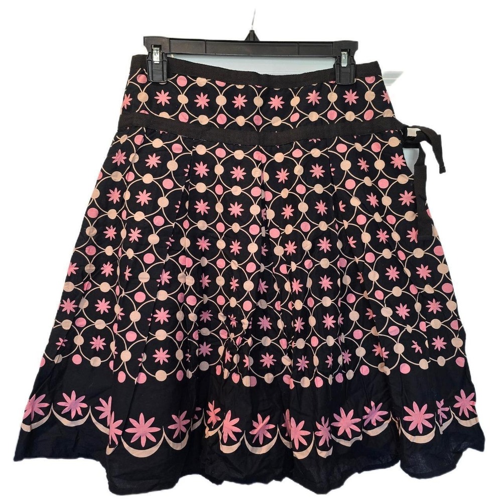Rue 21 black pink floral sunburst schoolgirl skirt